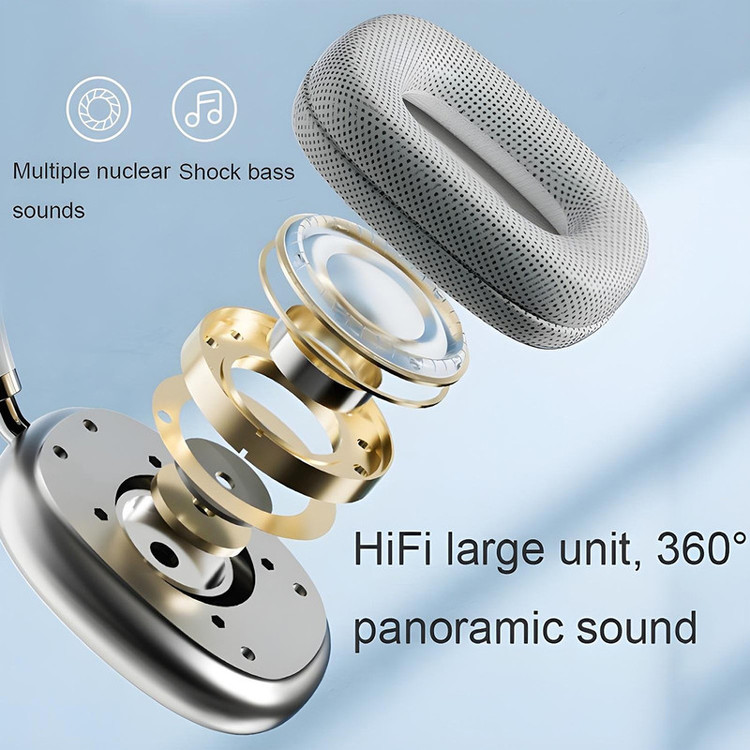 هدفون بلوتوثی مدل HEADPHONE WIRELESS STEREO P9 V5.3 بدون نویز کنسلینگ، درگاه شارژ USB Type-C، با قابلیت اتصال به 2 دستگاه همزمان، دارای باتری قابل شارژ، اتصال دوگانه (بیسیم و )، دارای نشانگر LED، دارای شیار کارت حافظه