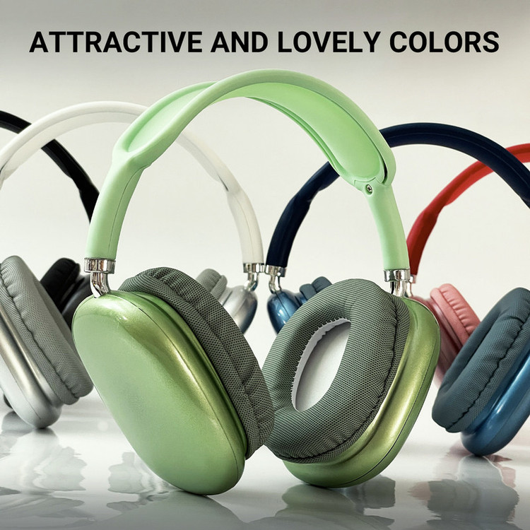 هدفون بلوتوثی مدل HEADPHONE WIRELESS STEREO P9 V5.3 بدون نویز کنسلینگ، درگاه شارژ USB Type-C، با قابلیت اتصال به 2 دستگاه همزمان، دارای باتری قابل شارژ، اتصال دوگانه (بیسیم و )، دارای نشانگر LED، دارای شیار کارت حافظه